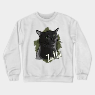 Zoned Out Black Cat Crewneck Sweatshirt